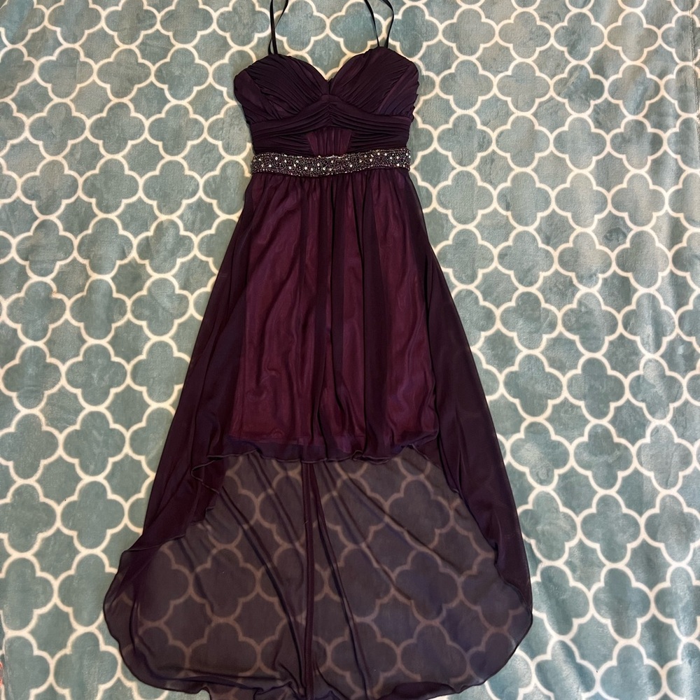 Elegant Purple Strapless Dress